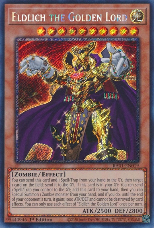 Eldlich the Golden Lord [RA01-EN019] Platinum Secret Rare | Gear Gaming Fayetteville