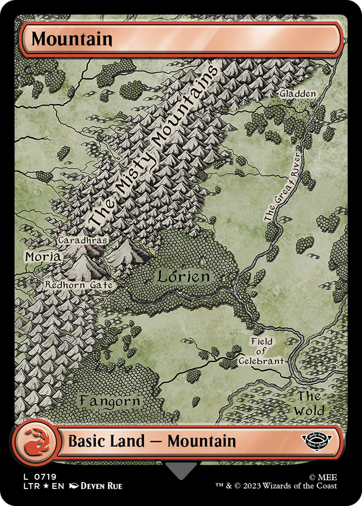 Mountain (719) (Surge Foil) [The Lord of the Rings: Tales of Middle-Earth] | Gear Gaming Fayetteville