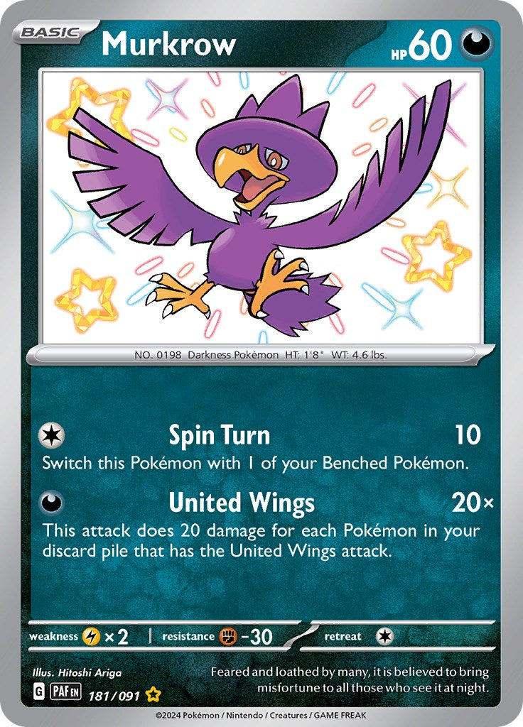 Murkrow (181/091) [Scarlet & Violet: Paldean Fates] | Gear Gaming Fayetteville