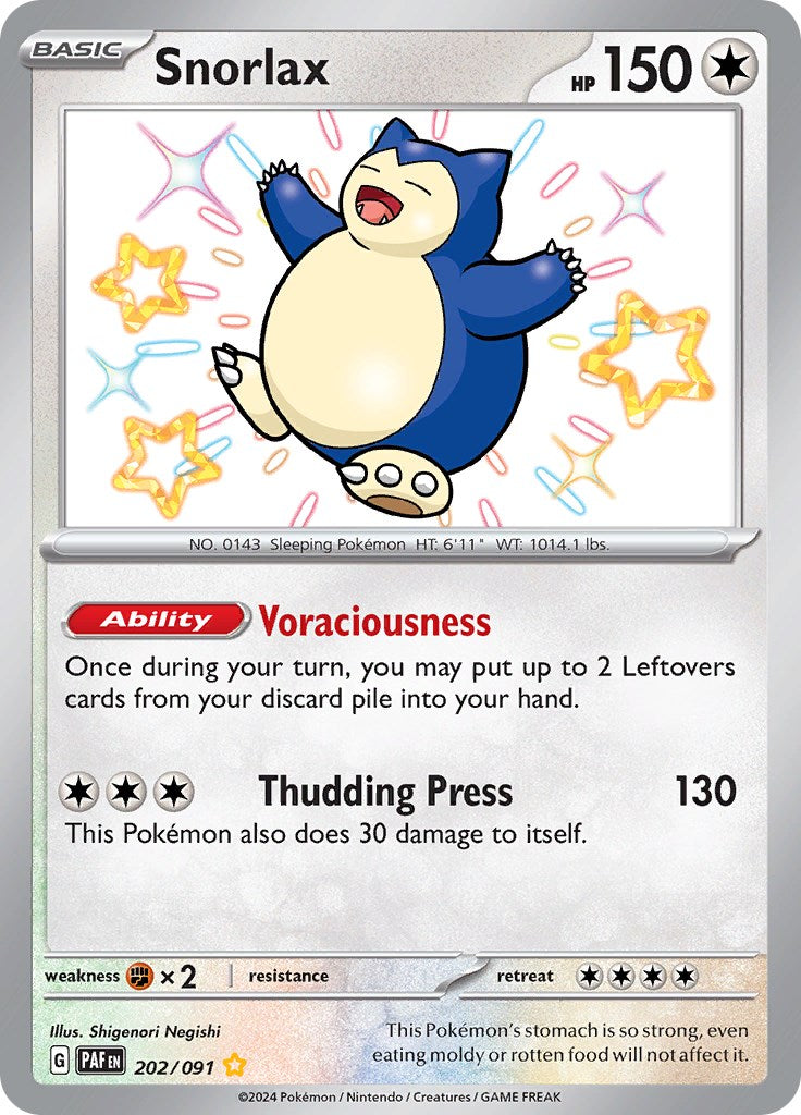 Snorlax (202/091) [Scarlet & Violet: Paldean Fates] | Gear Gaming Fayetteville