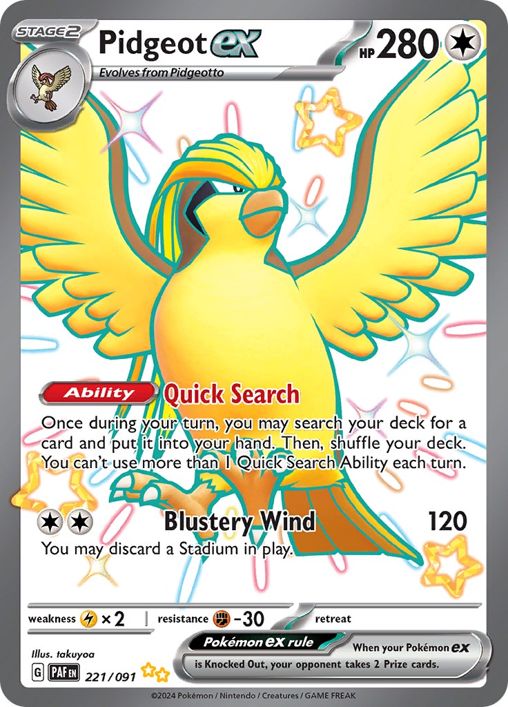 Pidgeot ex (221/091) [Scarlet & Violet: Paldean Fates] | Gear Gaming Fayetteville