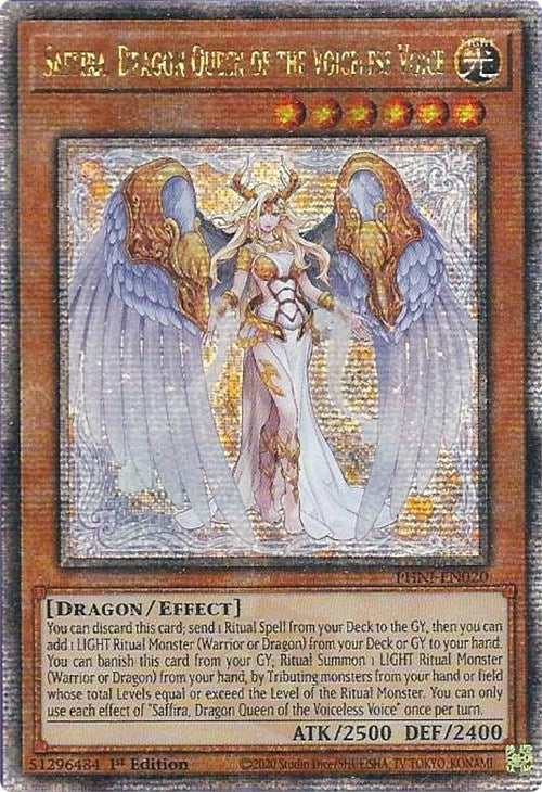 Saffira, Dragon Queen of the Voiceless Voice [PHNI-EN020] Quarter Century Secret Rare | Gear Gaming Fayetteville