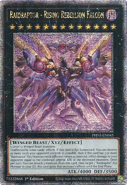 Raidraptor - Rising Rebellion Falcon [PHNI-EN045] Quarter Century Secret Rare | Gear Gaming Fayetteville