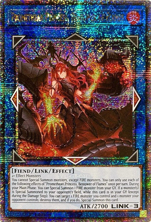 Promethean Princess, Bestower of Flames [PHNI-EN052] Quarter Century Secret Rare | Gear Gaming Fayetteville