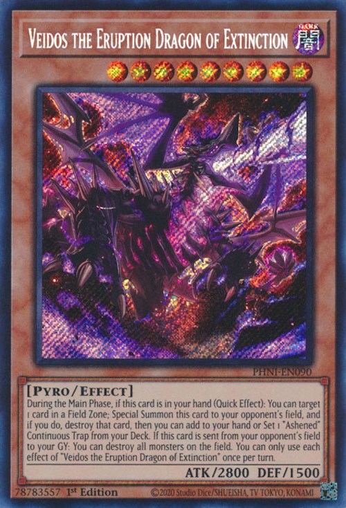 Veidos the Eruption Dragon of Extinction [PHNI-EN090] Secret Rare | Gear Gaming Fayetteville