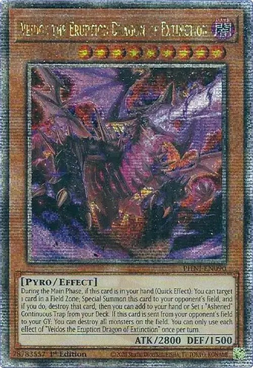 Veidos the Eruption Dragon of Extinction [PHNI-EN090] Quarter Century Secret Rare | Gear Gaming Fayetteville