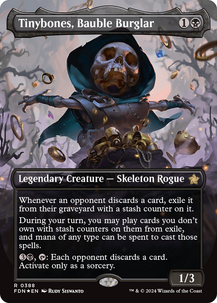 Tinybones, Bauble Burglar (Borderless) (Mana Foil) [Foundations] | Gear Gaming Fayetteville