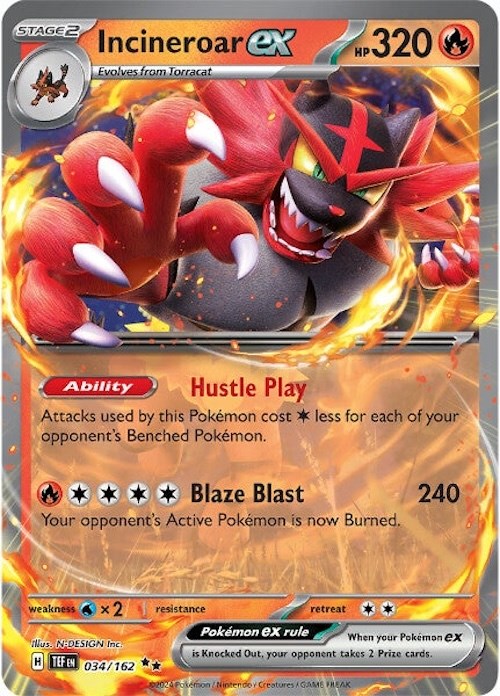 Incineroar ex (034/162) [Scarlet & Violet: Temporal Forces] | Gear Gaming Fayetteville