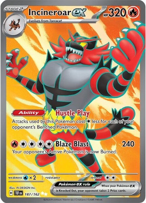 Incineroar ex (187/162) [Scarlet & Violet: Temporal Forces] | Gear Gaming Fayetteville