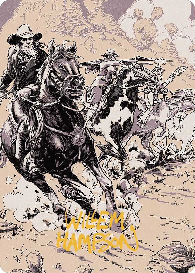 Overwhelming Forces Art Card (Gold-Stamped Signature) [Outlaws of Thunder Junction Art Series] | Gear Gaming Fayetteville