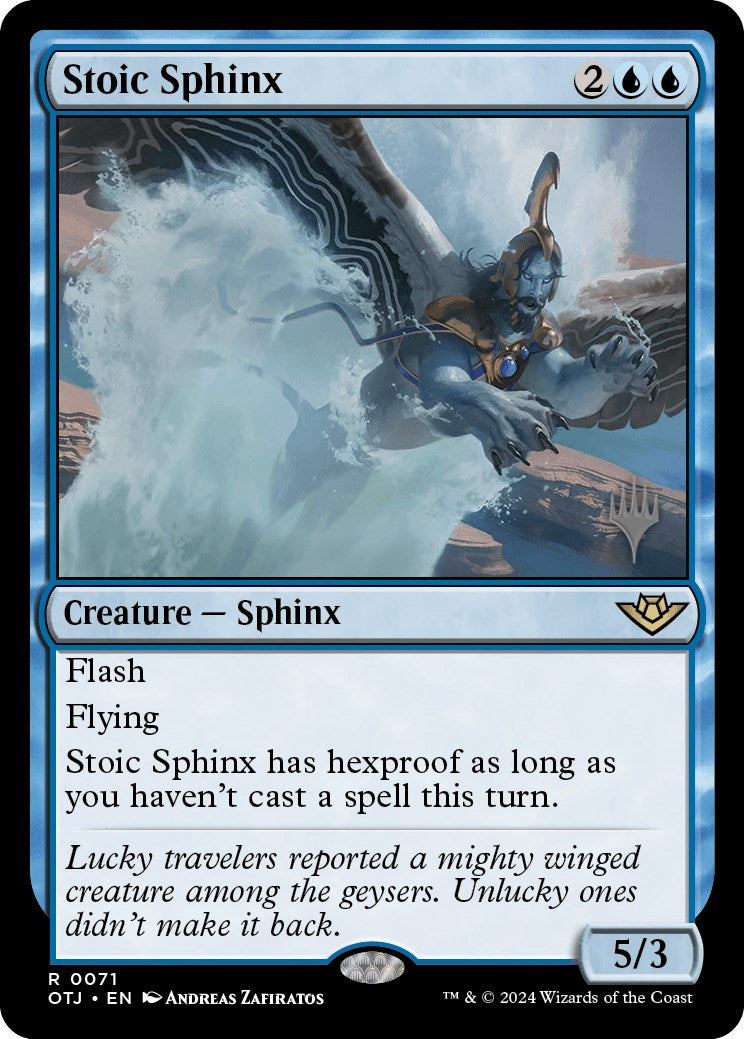 Stoic Sphinx (Promo Pack) [Outlaws of Thunder Junction Promos] | Gear Gaming Fayetteville