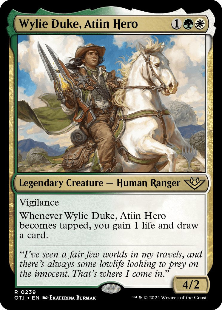 Wylie Duke, Atiin Hero (Promo Pack) [Outlaws of Thunder Junction Promos] | Gear Gaming Fayetteville