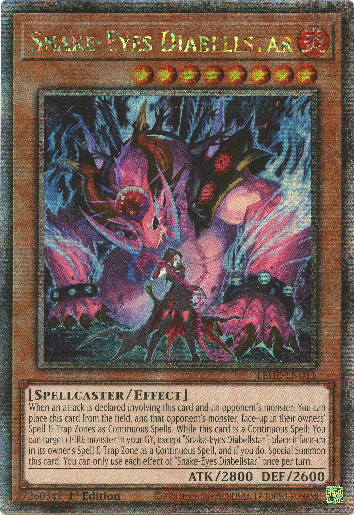 Snake-Eyes Diabellstar [LEDE-EN011] Quarter Century Secret Rare | Gear Gaming Fayetteville