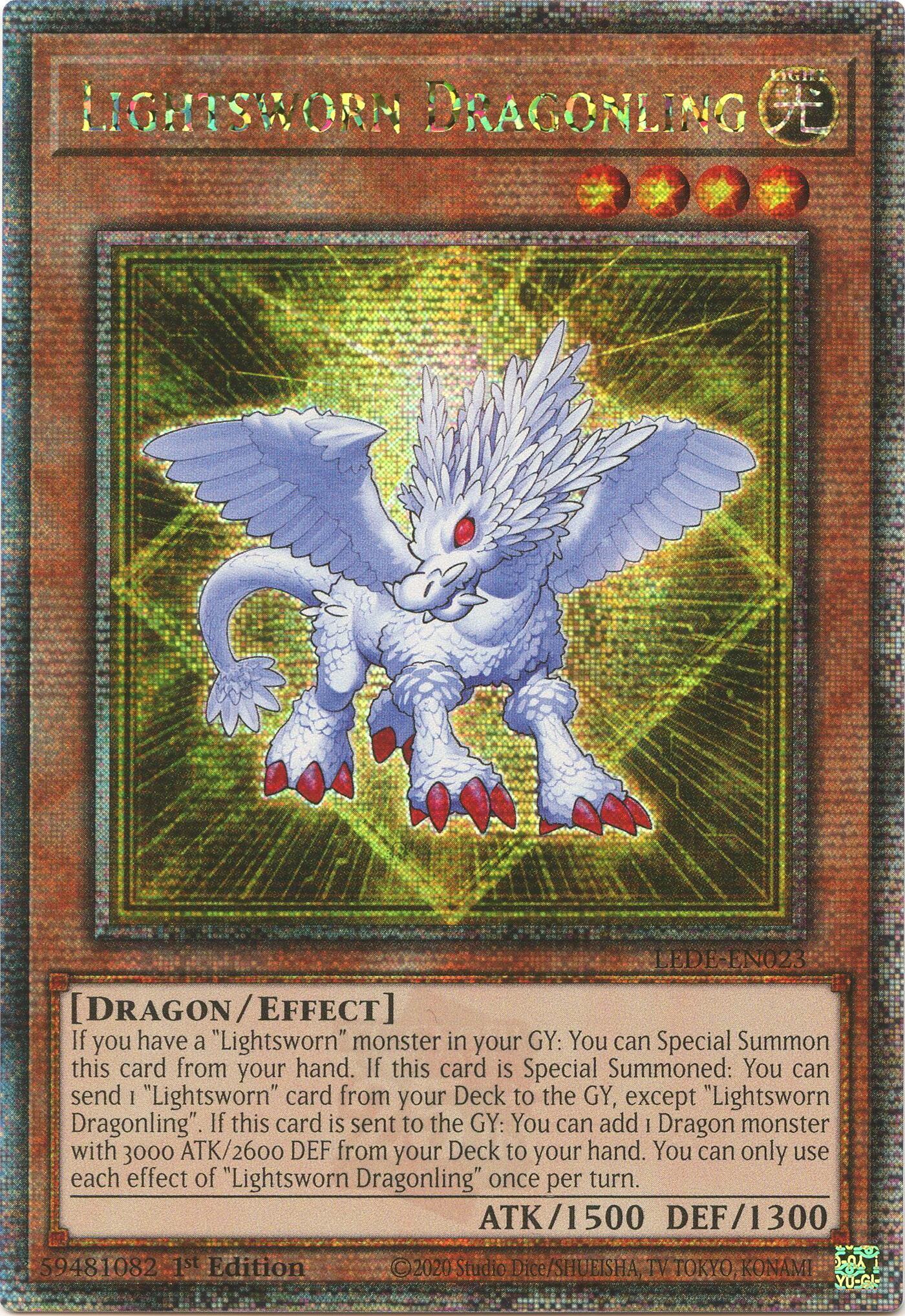 Lightsworn Dragonling (Quarter Century Secret Rare) [LEDE-EN023] Quarter Century Secret Rare | Gear Gaming Fayetteville