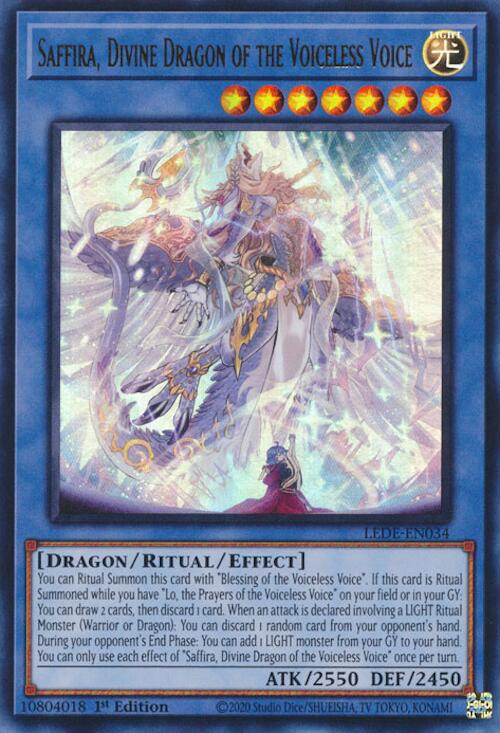 Saffira, Divine Dragon of the Voiceless Voice [LEDE-EN034] Ultra Rare | Gear Gaming Fayetteville