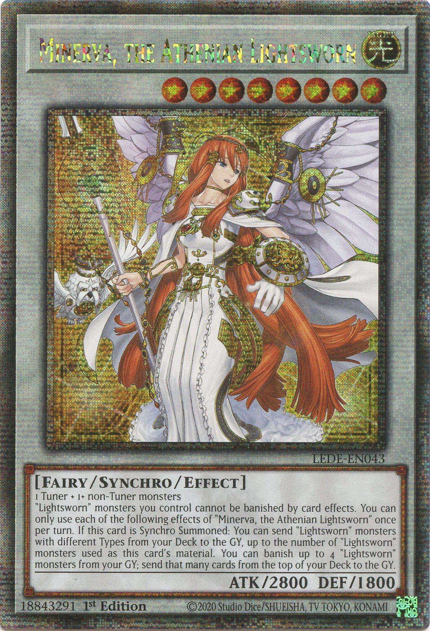 Minerva, the Athenian Lightsworn (Quarter Century Secret Rare) [LEDE-EN043] Quarter Century Secret Rare | Gear Gaming Fayetteville