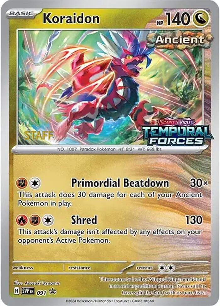 Koraidon (091) (Stamped) (Staff) [Scarlet & Violet: Black Star Promos] | Gear Gaming Fayetteville