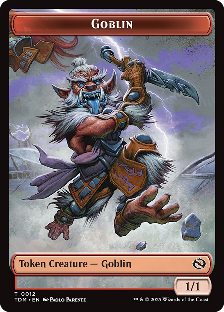 Goblin // Warrior Double-Sided Token [Tarkir: Dragonstorm Tokens] | Gear Gaming Fayetteville