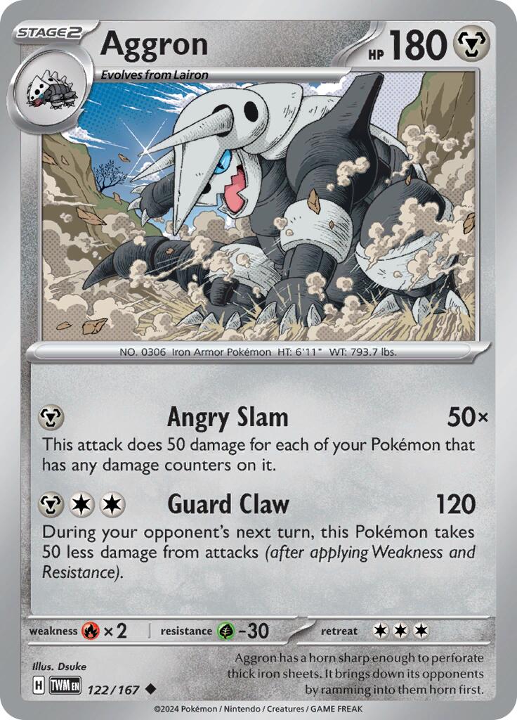 Aggron (122/167) [Scarlet & Violet: Twilight Masquerade] | Gear Gaming Fayetteville