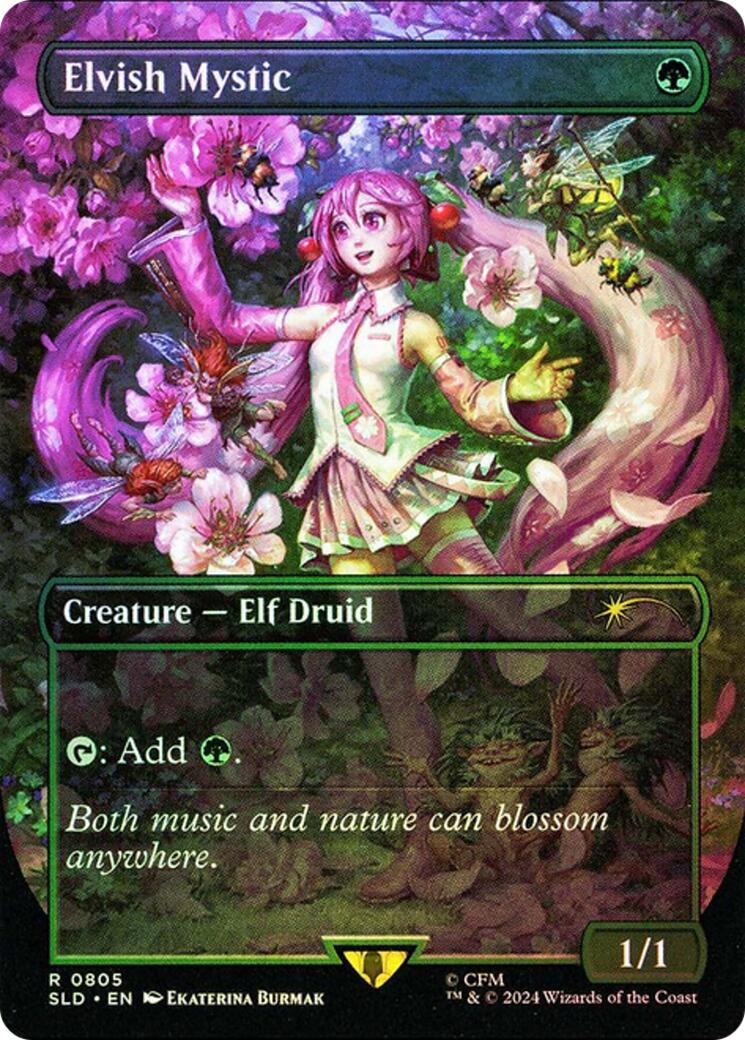 Elvish Mystic (0805 - Japanese Rainbow Foil) [Secret Lair Drop Series] | Gear Gaming Fayetteville