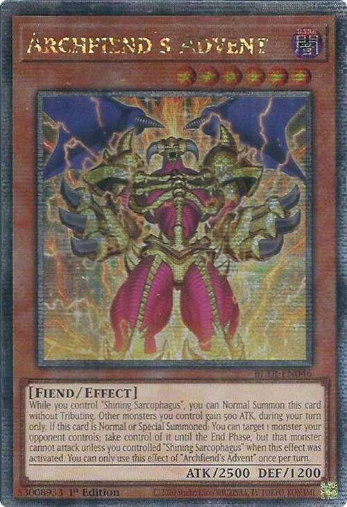 Archfiend's Advent (Quarter Century Secret Rare) [BLTR-EN046] Quarter Century Secret Rare | Gear Gaming Fayetteville