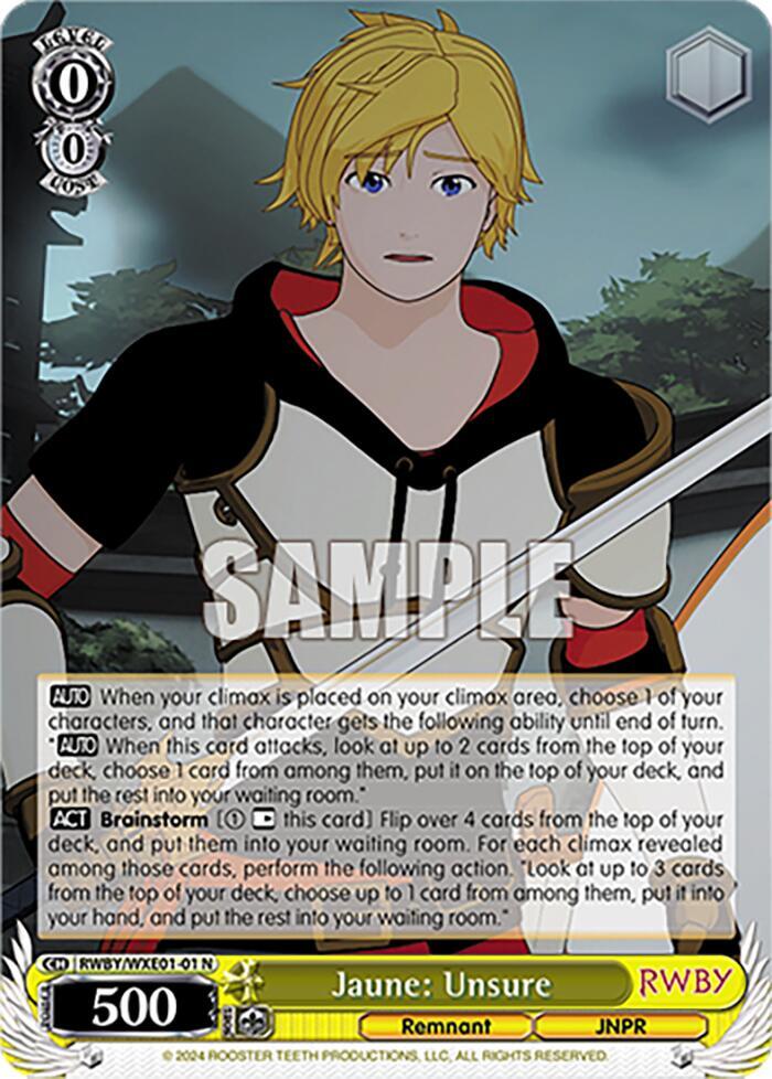 Jaune: Unsure - [RWBY Premium Booster] | Gear Gaming Fayetteville