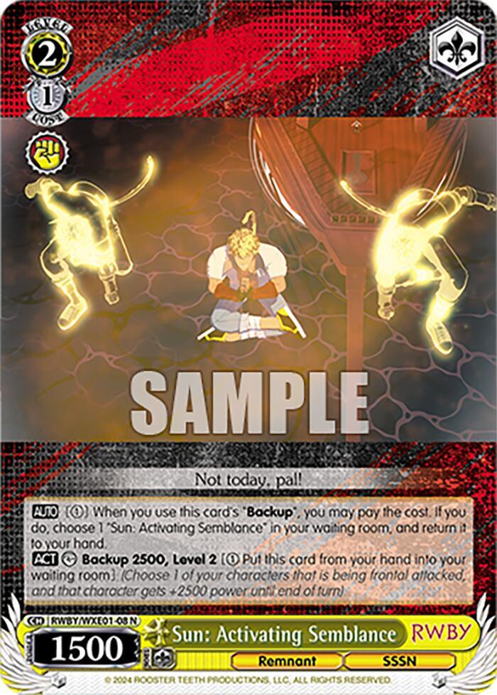 Sun: Activating Semblance - [RWBY Premium Booster] | Gear Gaming Fayetteville