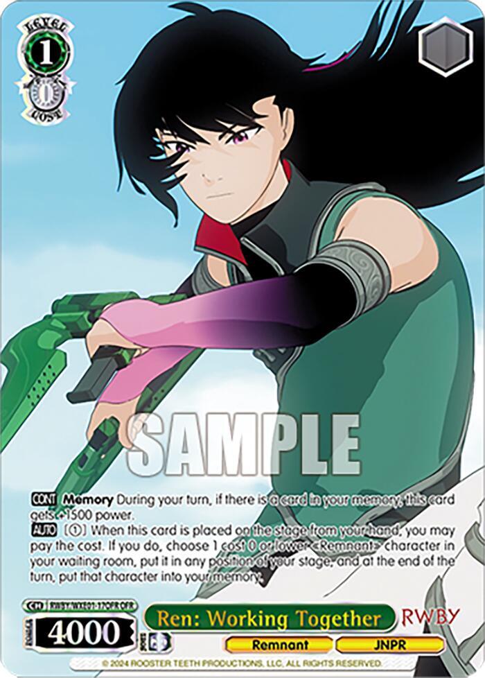 Ren: Working Together (OFR) - [RWBY Premium Booster] | Gear Gaming Fayetteville