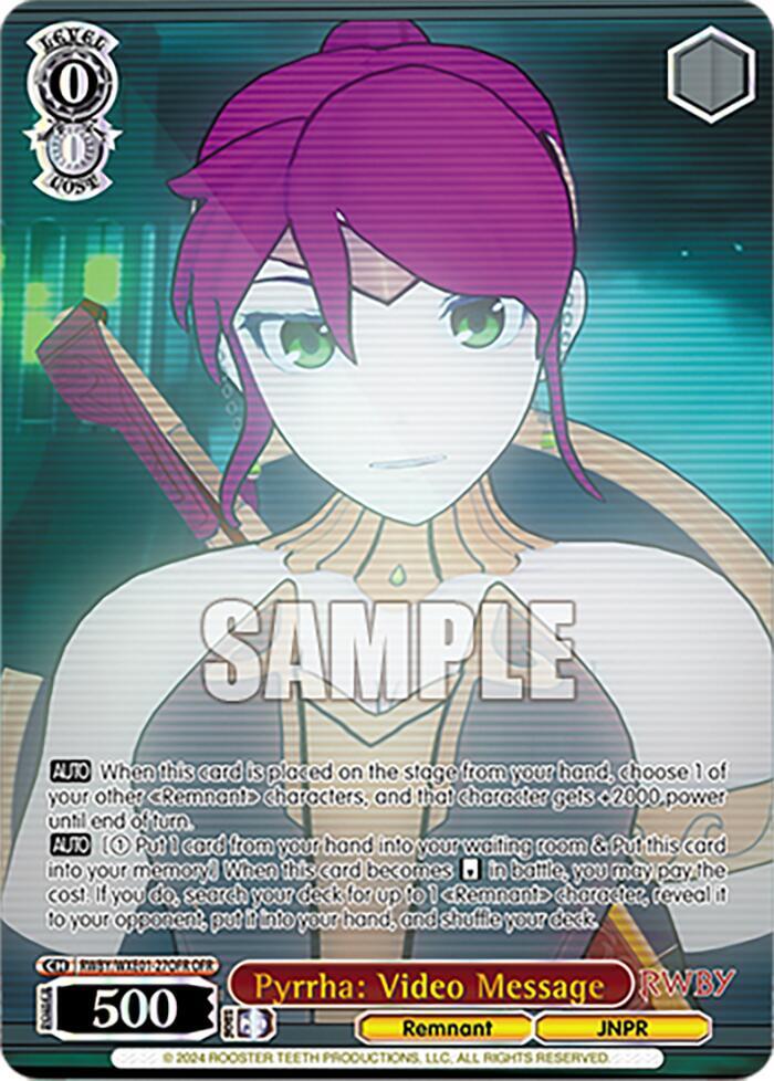 Pyrrha: Video Message (OFR) - [RWBY Premium Booster] | Gear Gaming Fayetteville