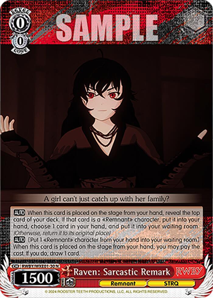 Raven: Sarcastic Remark - [RWBY Premium Booster] | Gear Gaming Fayetteville