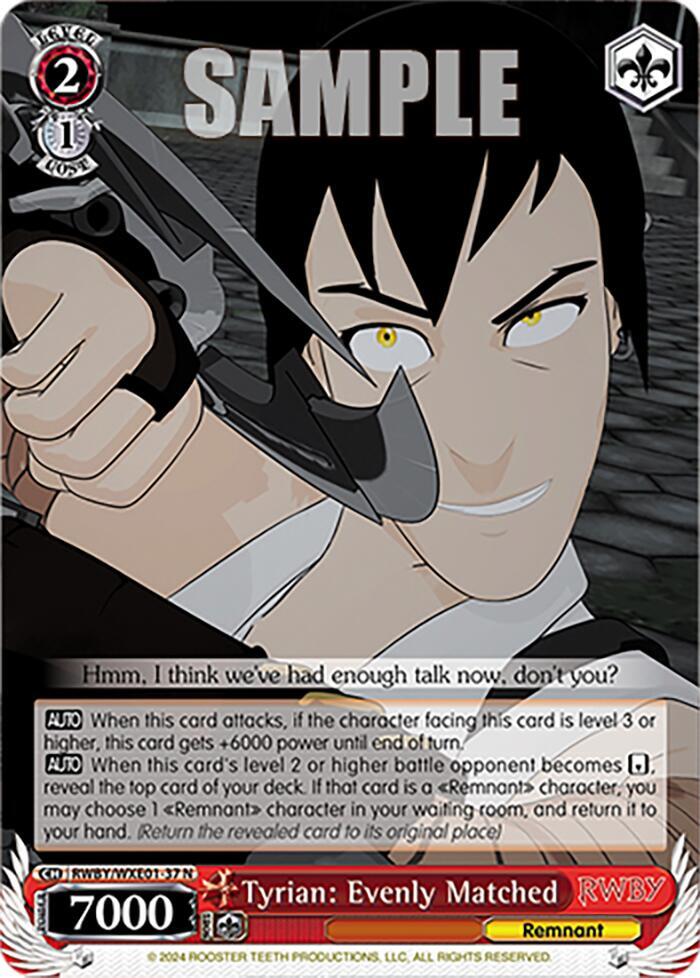 Tyrian: Evenly Matched - [RWBY Premium Booster] | Gear Gaming Fayetteville