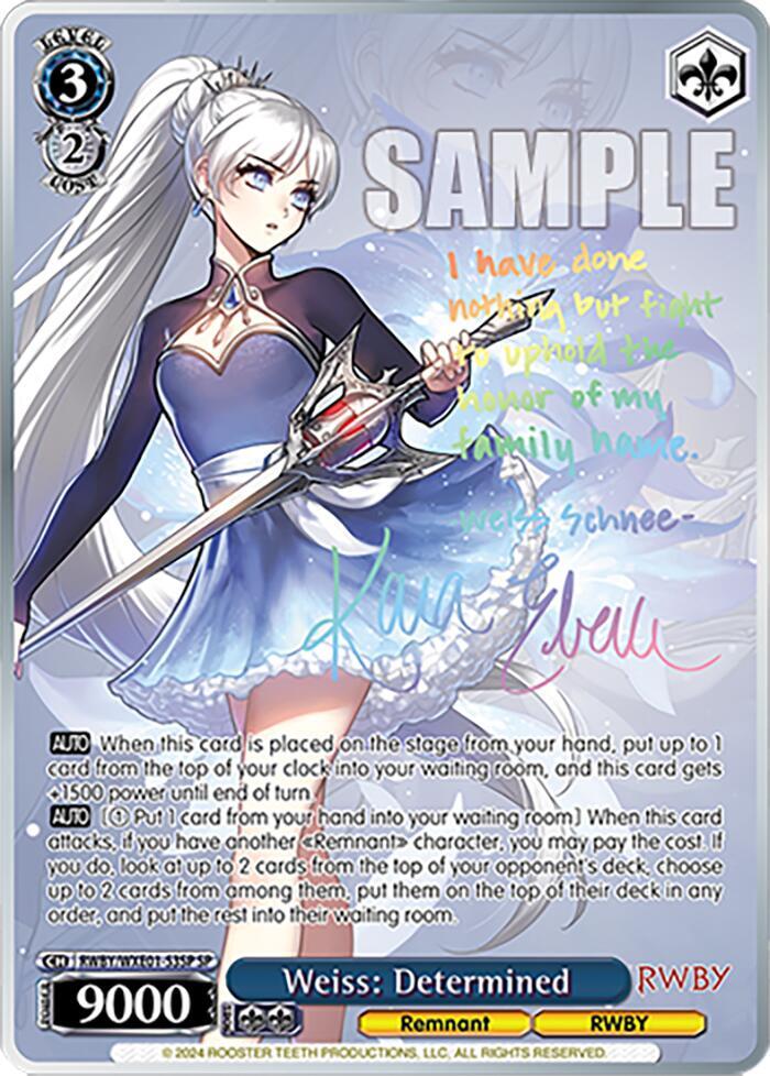 Weiss: Determined (SP) - [RWBY Premium Booster] | Gear Gaming Fayetteville