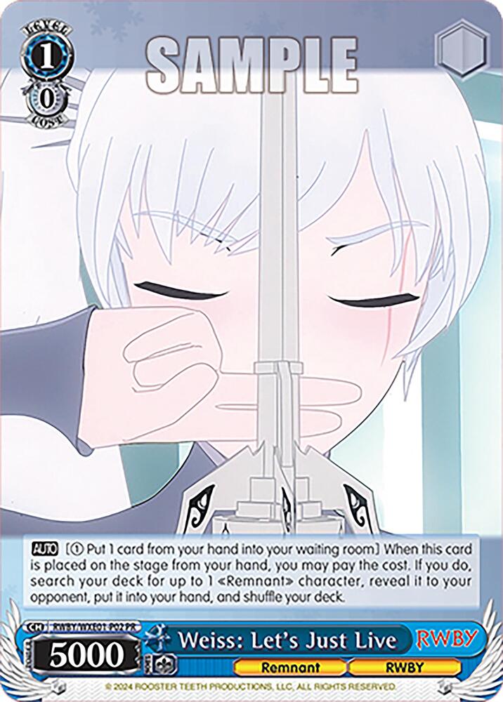 Weiss: Let's Just Live - [RWBY Premium Booster] | Gear Gaming Fayetteville
