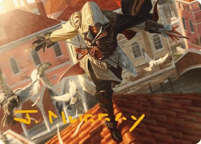 Ezio, Blade of Vengeance Art Card (Gold-Stamped Signature) [Assassin's Creed Art Series] | Gear Gaming Fayetteville