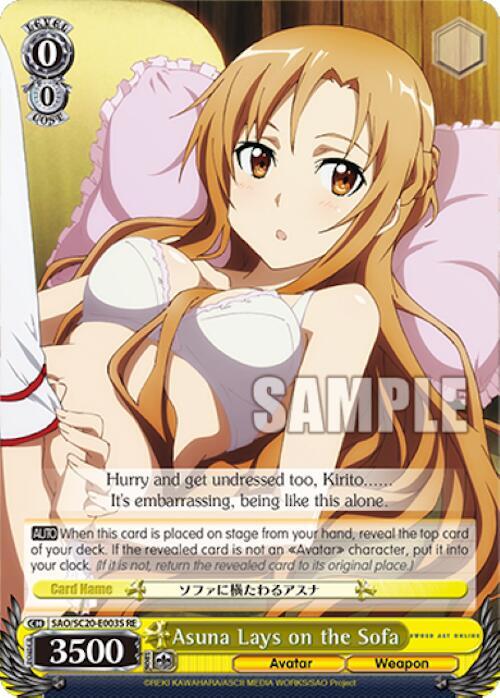 Asuna Lays on the Sofa (SR) - [Sword Art Online Chronicle Set] | Gear Gaming Fayetteville