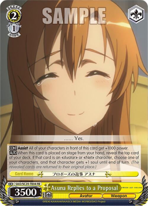Asuna Replies to a Proposal (TD) - [Sword Art Online Chronicle Set] | Gear Gaming Fayetteville