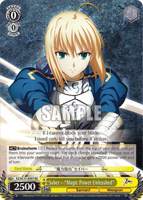Saber - "Magic Power Unleashed" - [Fate/Zero Chronicle Set] | Gear Gaming Fayetteville