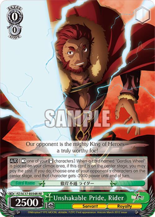 Unshakable Pride, Rider (RRR) - [Fate/Zero Chronicle Set] | Gear Gaming Fayetteville