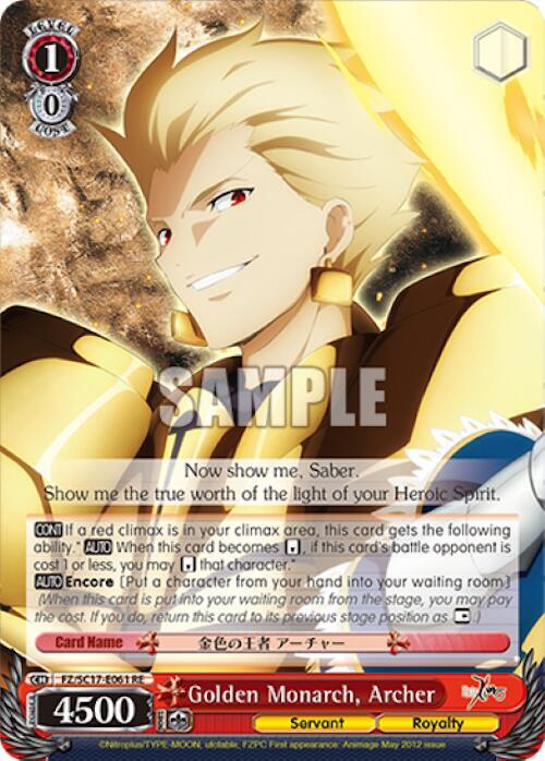 Golden Monarch, Archer - [Fate/Zero Chronicle Set] | Gear Gaming Fayetteville