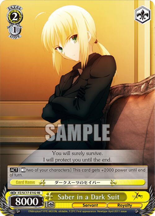 Saber in a Dark Suit (TD) - [Fate/Zero Chronicle Set] | Gear Gaming Fayetteville