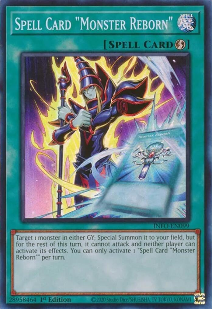 Spell Card "Monster Reborn" [INFO-EN099] Super Rare | Gear Gaming Fayetteville