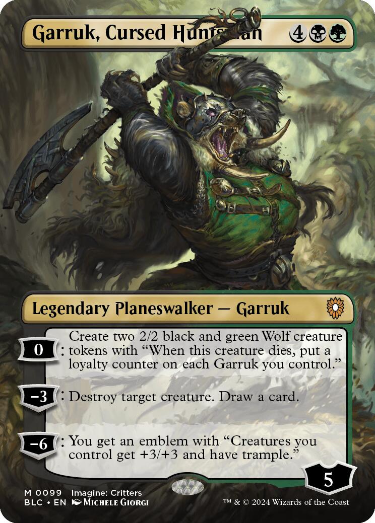 Garruk, Cursed Huntsman (Borderless) [Bloomburrow Commander] | Gear Gaming Fayetteville