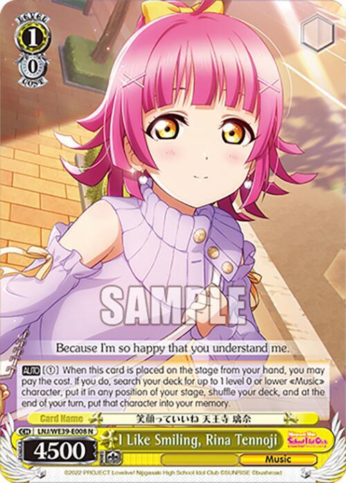 I Like Smiling, Rina Tennoji - [Love Live! School Idol Festival Series 10th Anniversary Premium Booster] | Gear Gaming Fayetteville