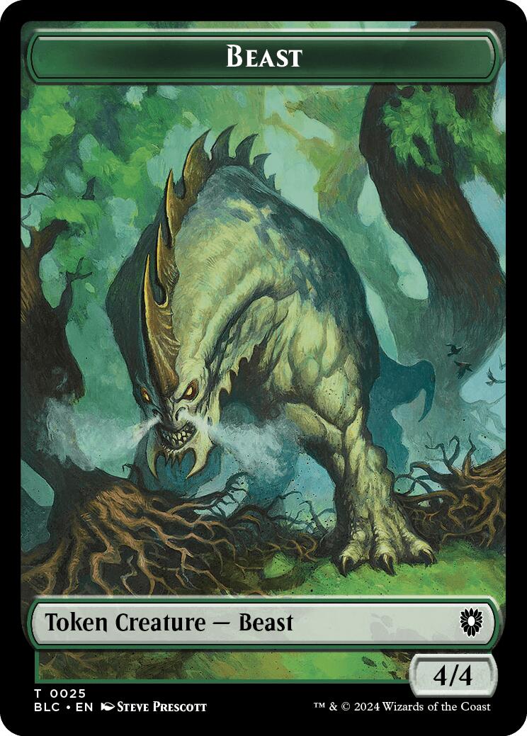 Cat // Beast (025) Double-Sided Token [Bloomburrow Commander Tokens] | Gear Gaming Fayetteville