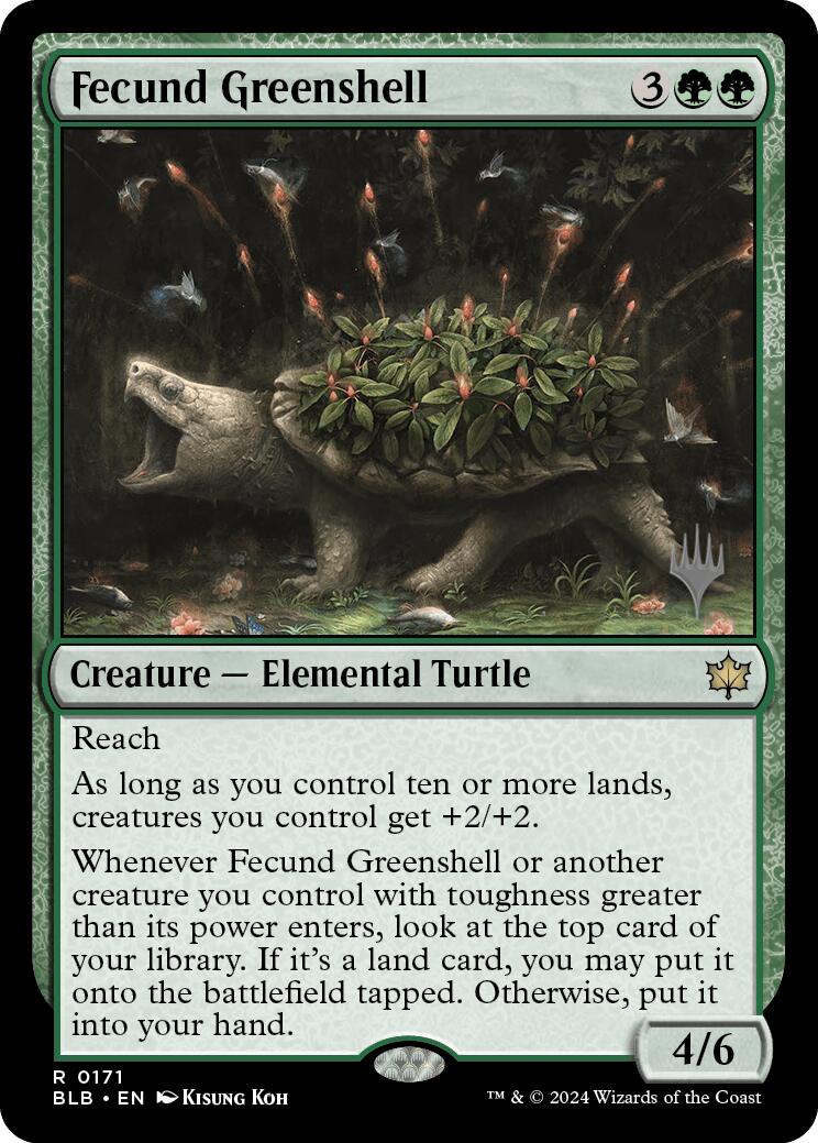 Fecund Greenshell (Promo Pack) [Bloomburrow Promos] | Gear Gaming Fayetteville