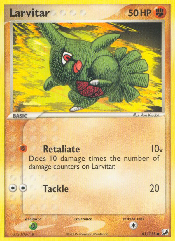 Larvitar (61/115) [EX: Unseen Forces] | Gear Gaming Fayetteville