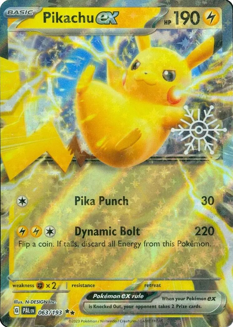 Pikachu ex (063/193) (Holiday Calendar) [Miscellaneous Cards] | Gear Gaming Fayetteville