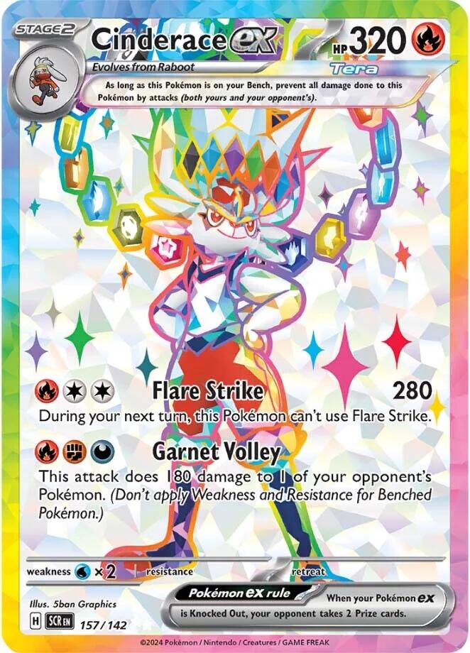 Cinderace ex (157/142) [Scarlet & Violet: Stellar Crown] | Gear Gaming Fayetteville