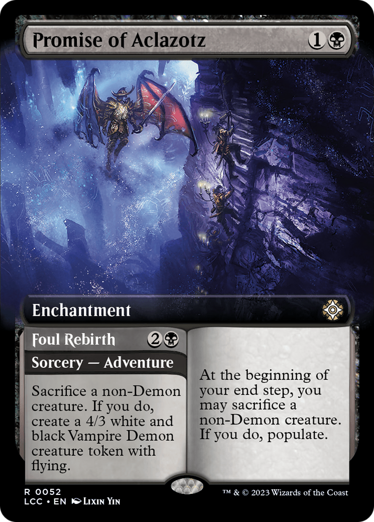 Promise of Aclazotz // Foul Rebirth (Extended Art) [The Lost Caverns of Ixalan Commander] | Gear Gaming Fayetteville