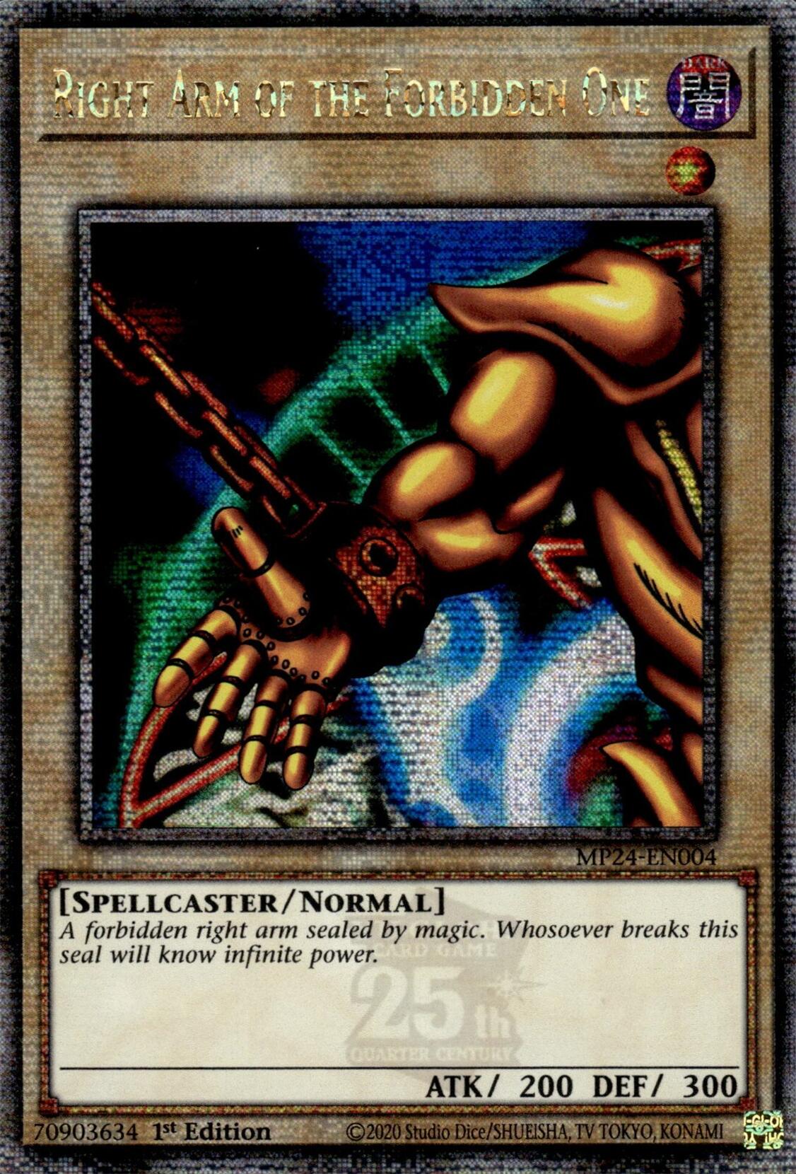 Right Arm of the Forbidden One [MP24-EN004] Quarter Century Secret Rare | Gear Gaming Fayetteville